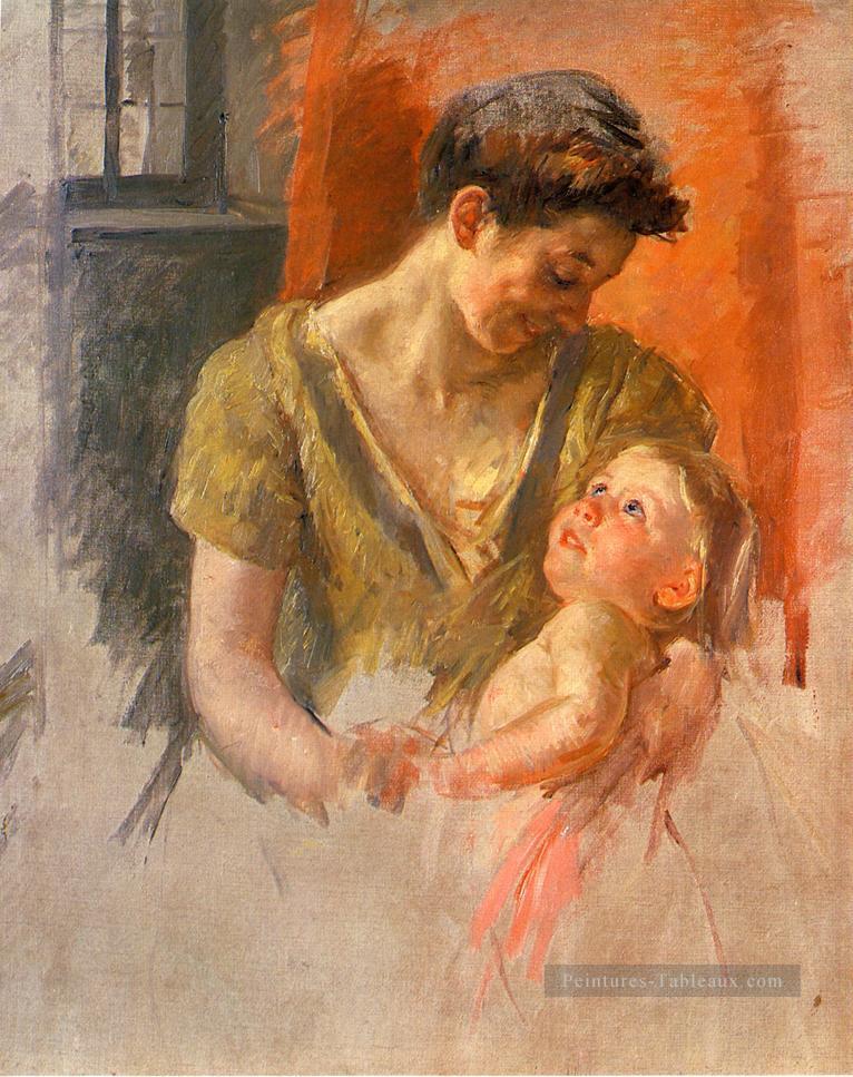 Mère et enfant souriant les uns aux autres mères des enfants Mary Cassatt Peintures à l'huile